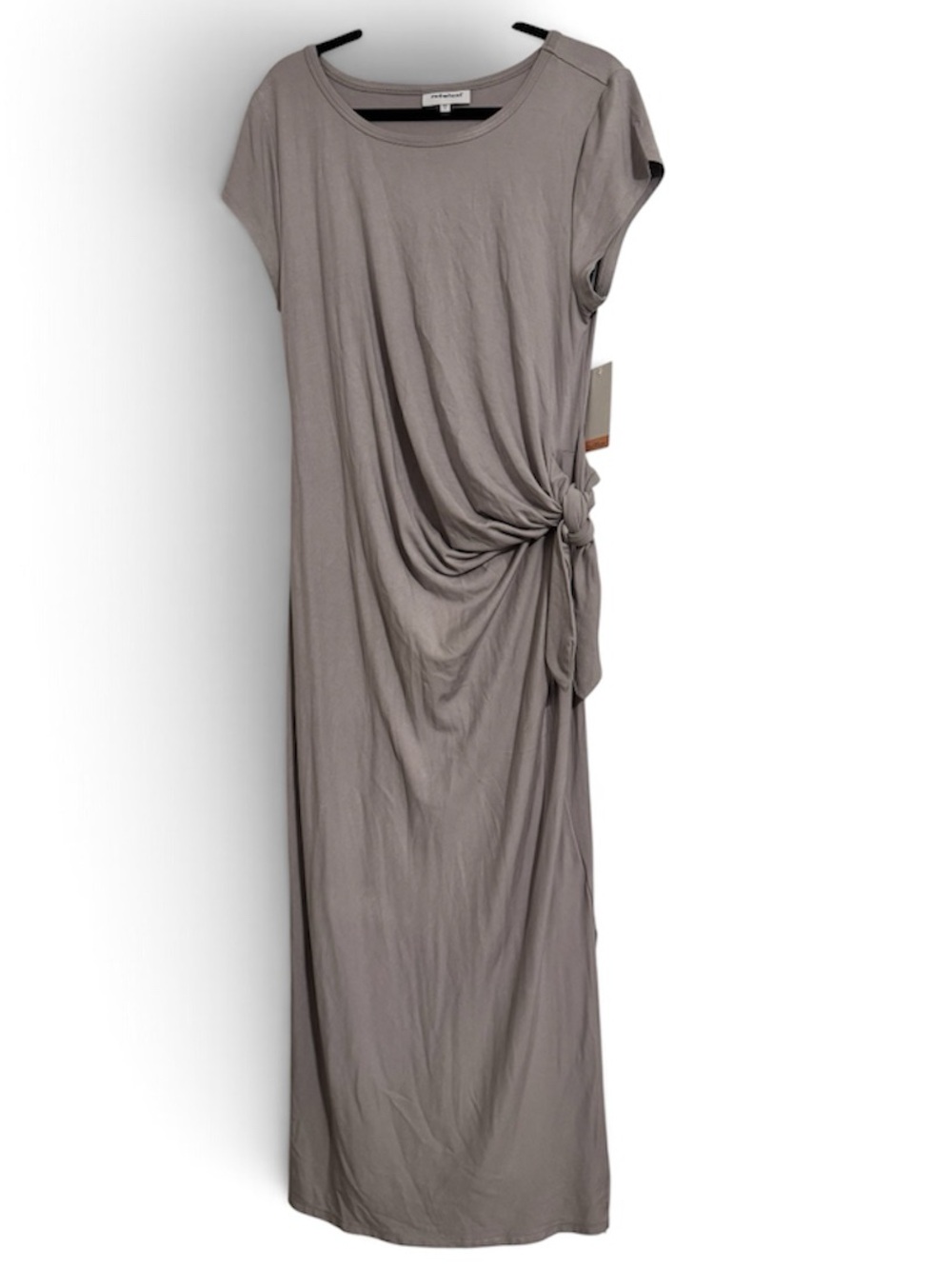 Motherhood Maternity Draped Side-Knot Maxi Dress - Gray